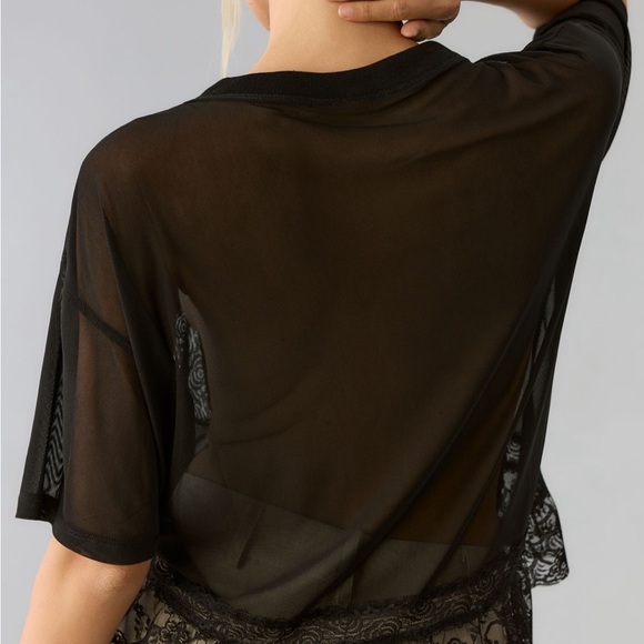 Dolan Short Sleeve Sheer Lace Top XXS NWOT - Picture 2 of 7